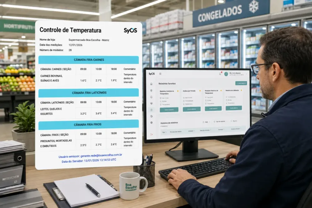Relatórios e tratativas de alarmes registrados